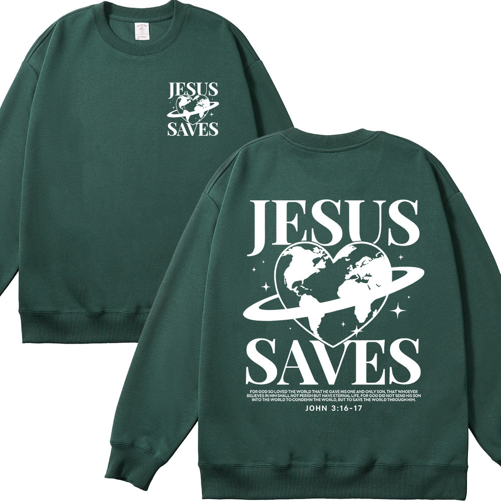 Jesus Saves Unisex Cotton Sweatshirt