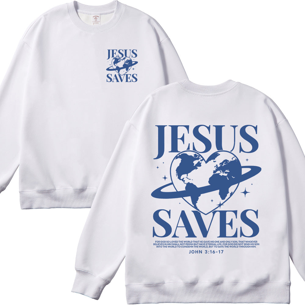 Jesus Saves Unisex Cotton Sweatshirt
