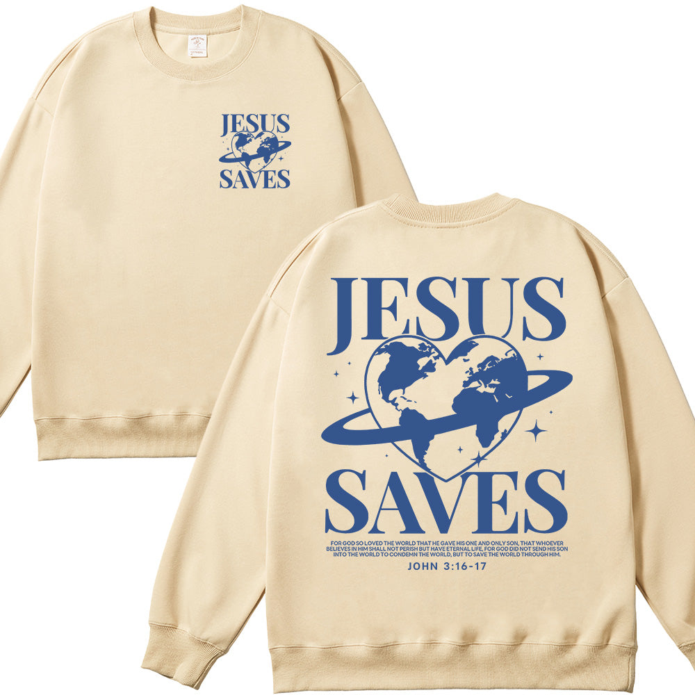 Jesus Saves Unisex Cotton Sweatshirt