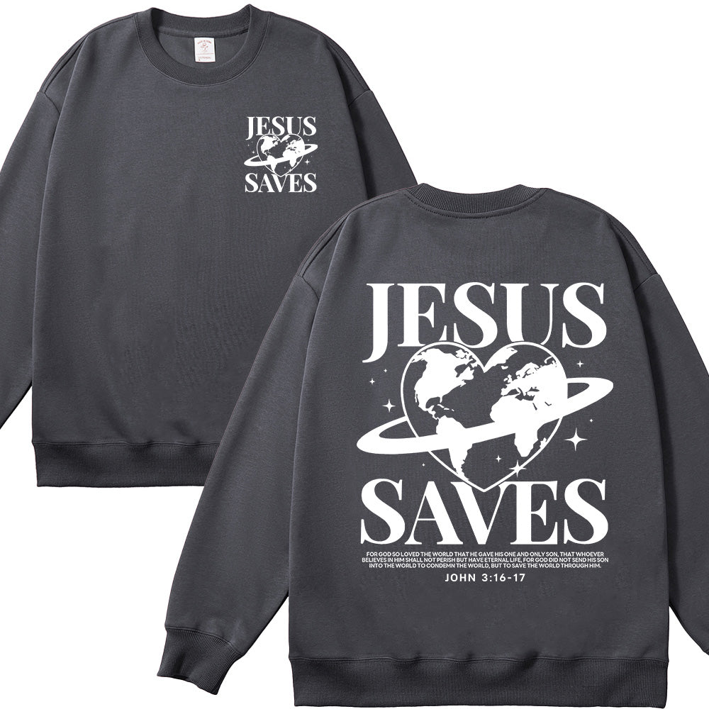 Jesus Saves Unisex Cotton Sweatshirt