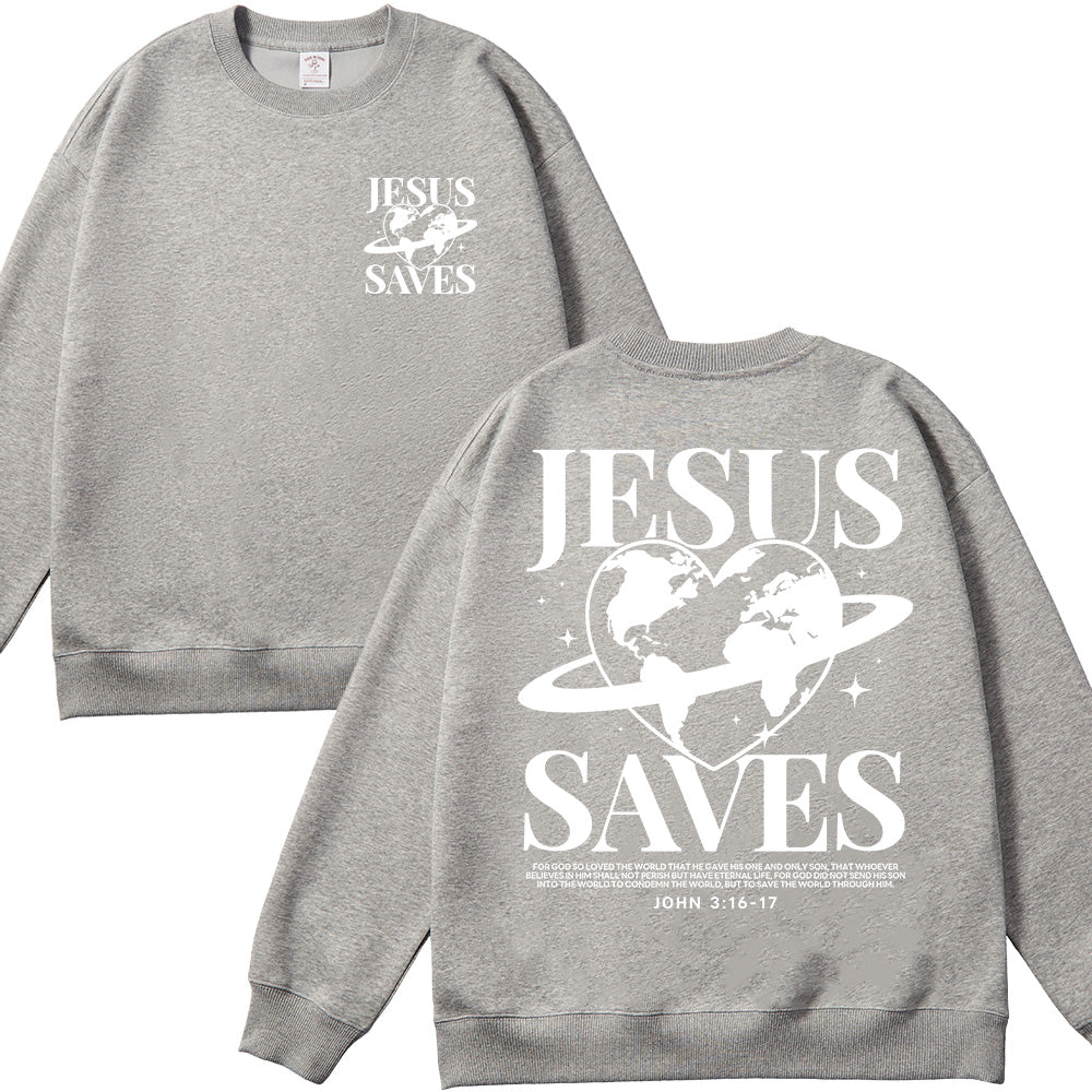 Jesus Saves Unisex Cotton Sweatshirt