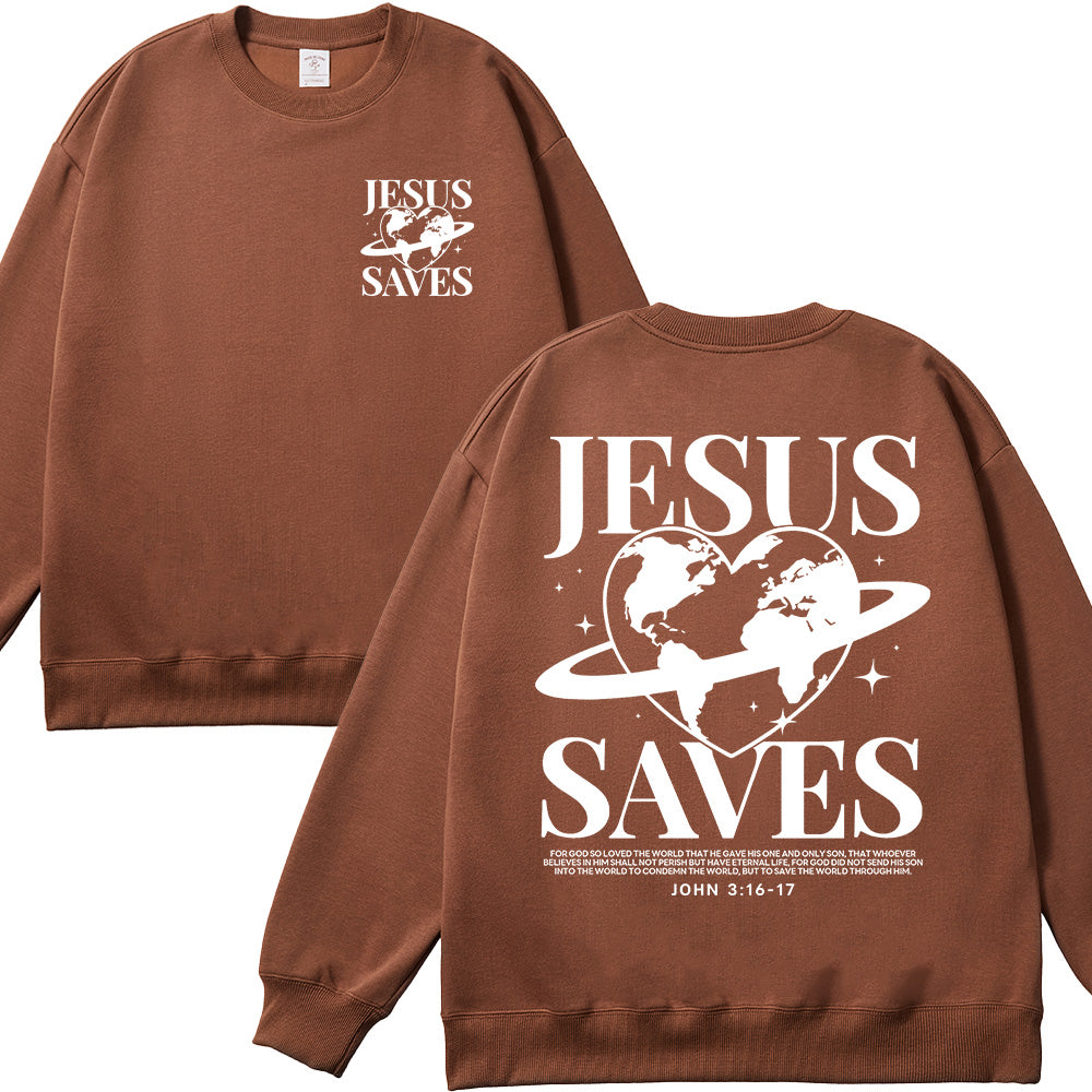 Jesus Saves Unisex Cotton Sweatshirt
