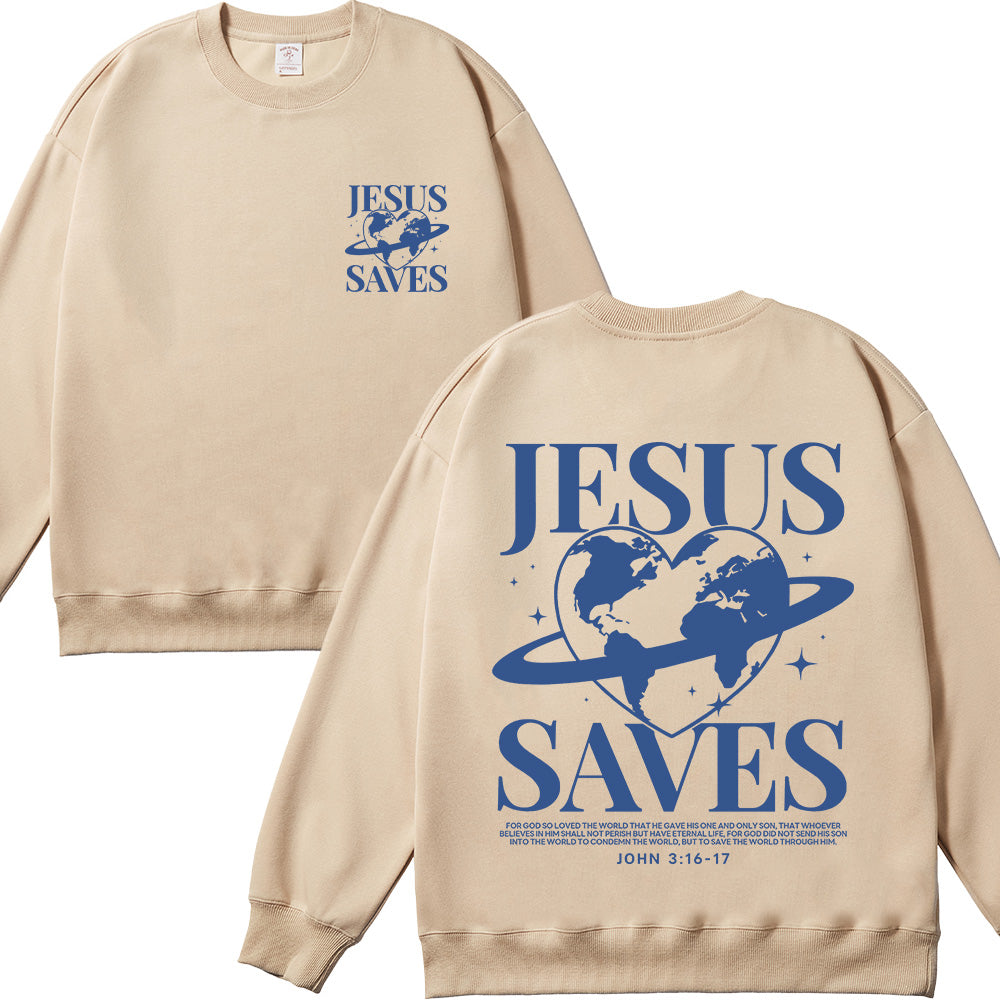 Jesus Saves Unisex Cotton Sweatshirt