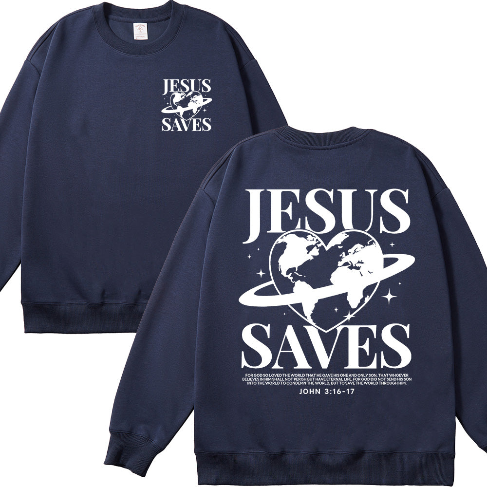 Jesus Saves Unisex Cotton Sweatshirt