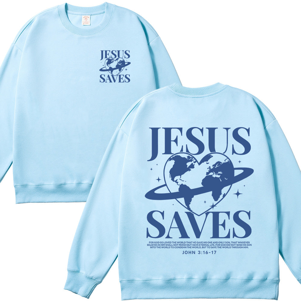 Jesus Saves Unisex Cotton Sweatshirt