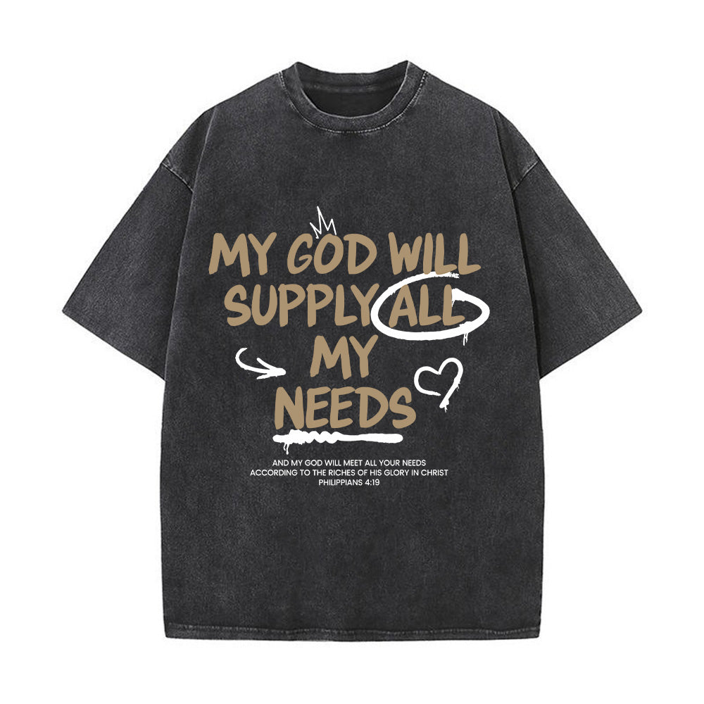 God Is All I Need Unisex Washed T-Shirt