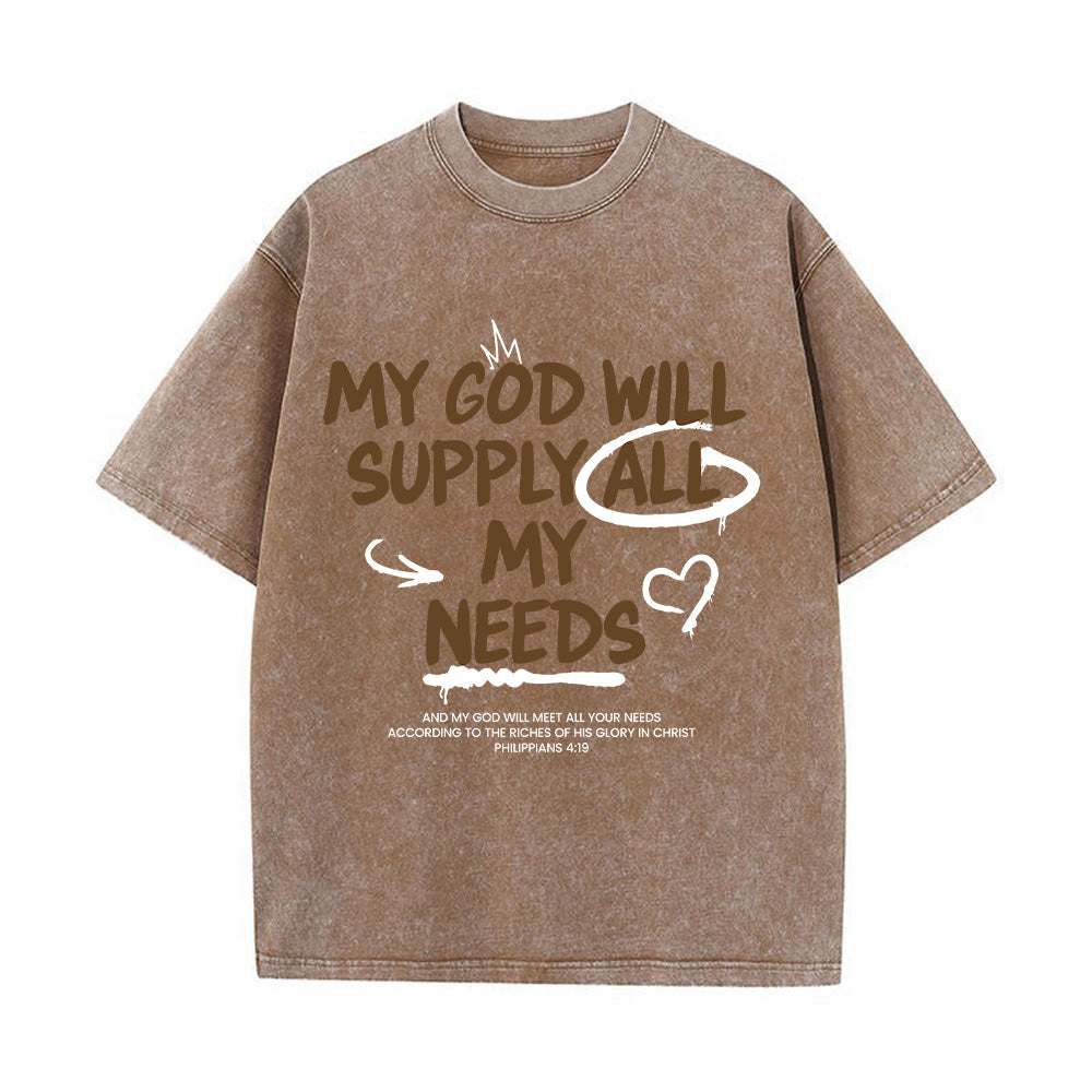 God Is All I Need Unisex Washed T-Shirt