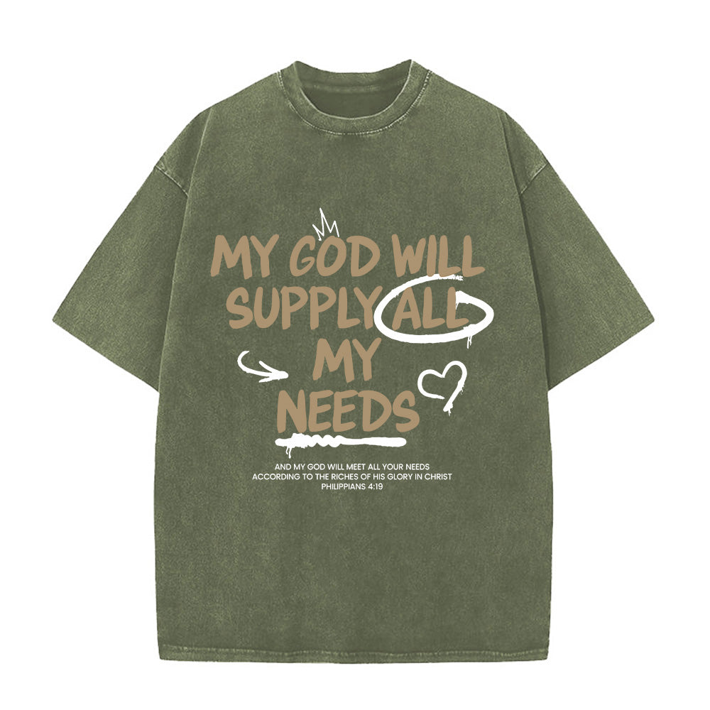 God Is All I Need Unisex Washed T-Shirt