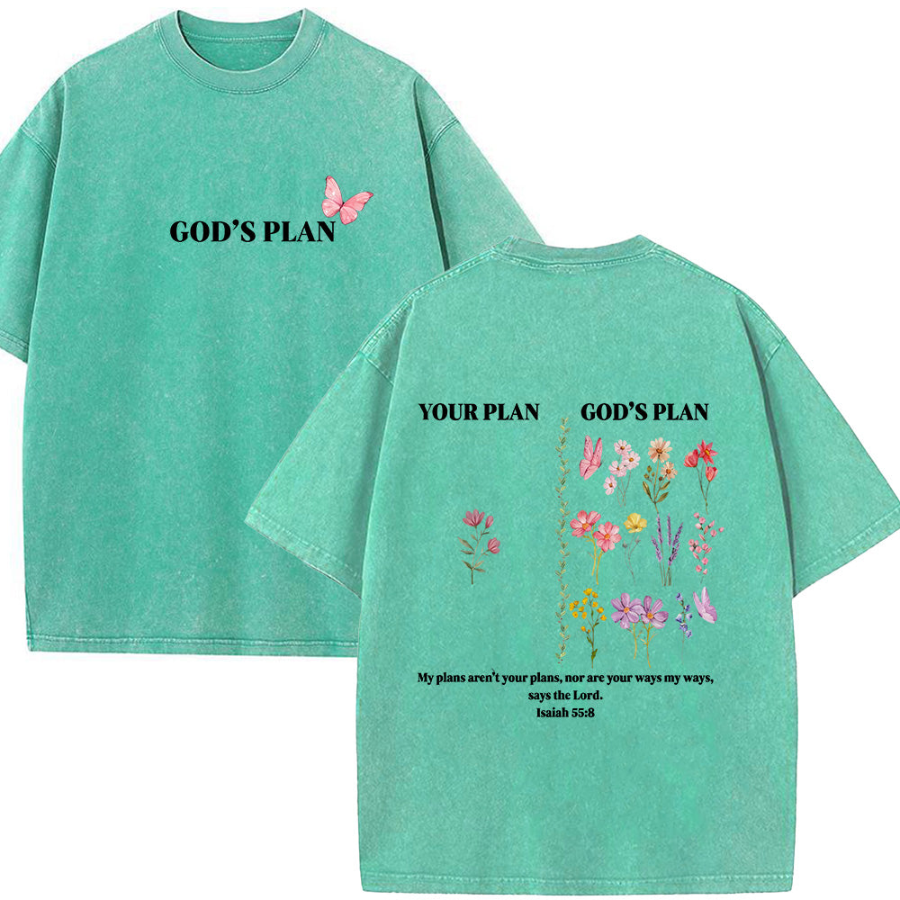 God's Plan Christian Unisex Washed T-Shirt