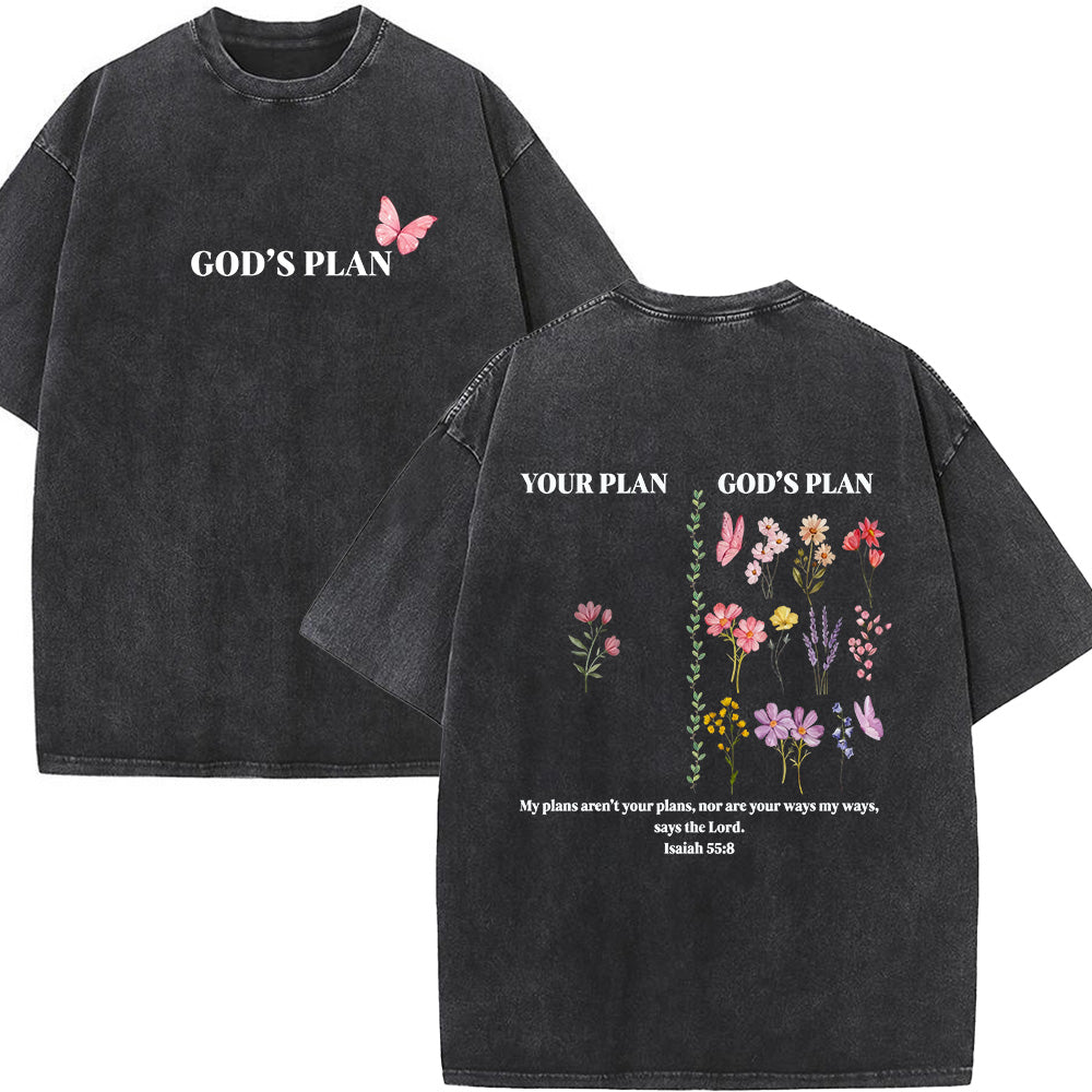 God's Plan Christian Unisex Washed T-Shirt