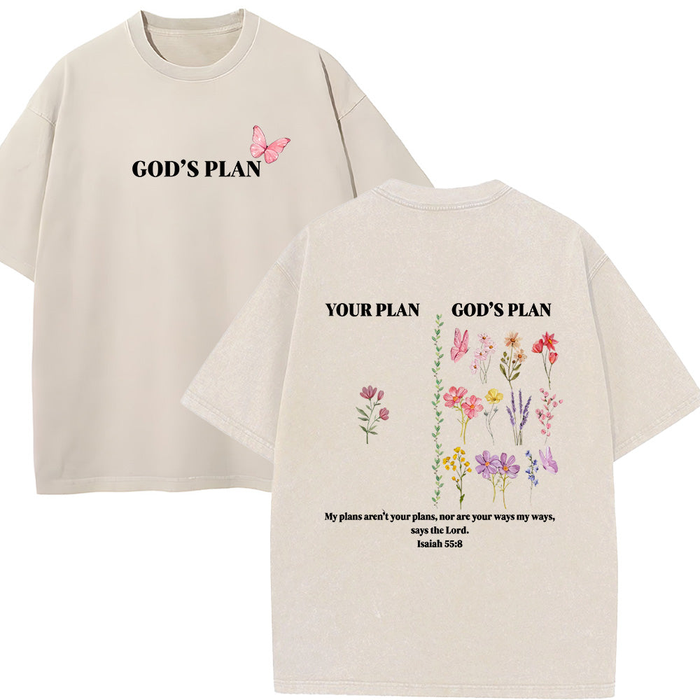 God's Plan Christian Unisex Washed T-Shirt