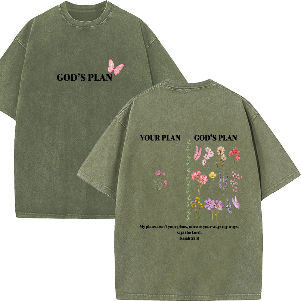 God's Plan Christian Unisex Washed T-Shirt