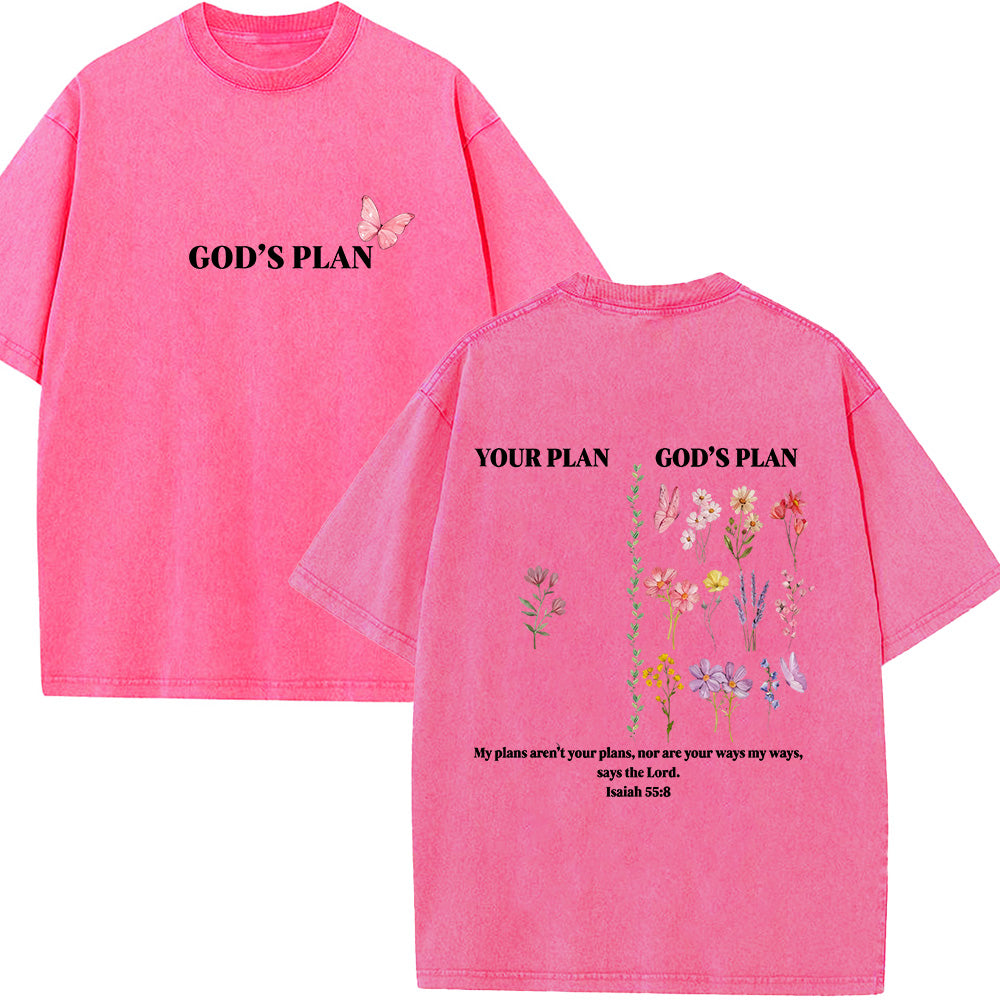 God's Plan Christian Unisex Washed T-Shirt
