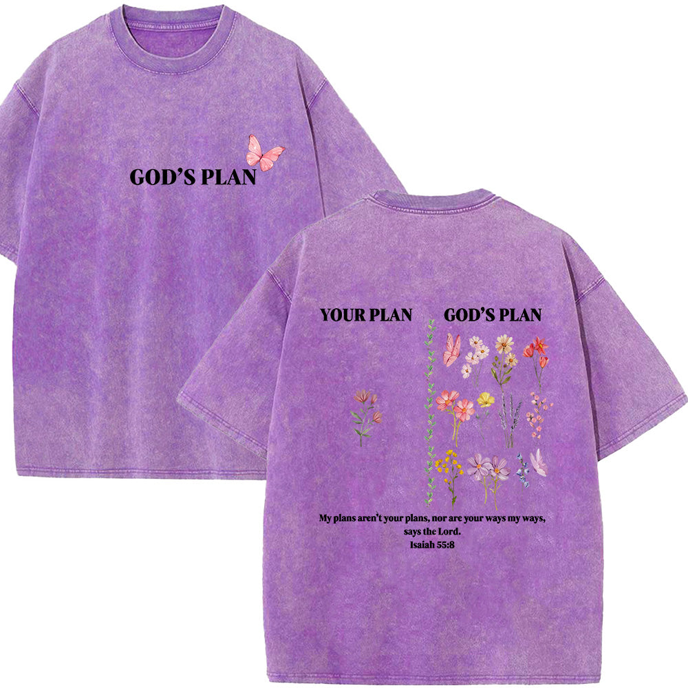 God's Plan Christian Unisex Washed T-Shirt