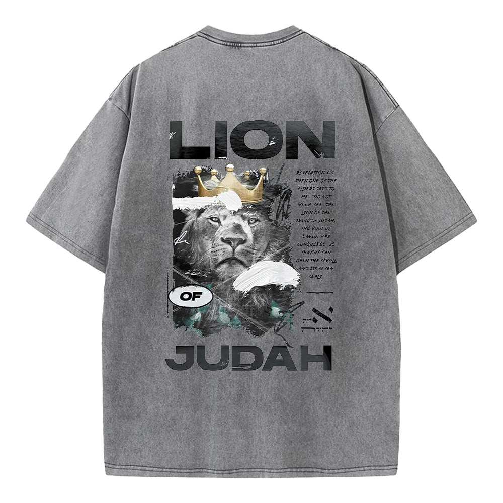 Lion of Judah Christian Unisex Washed T-Shirt