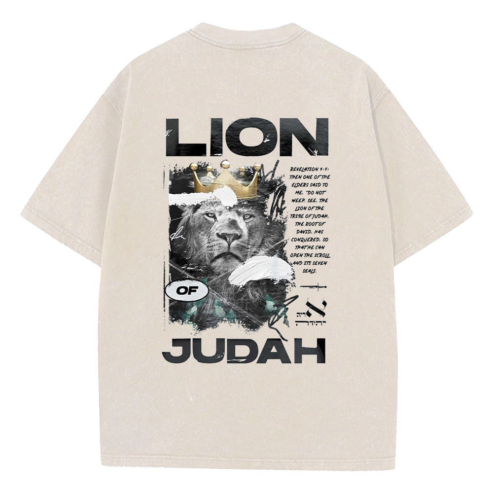 Lion of Judah Christian Unisex Washed T-Shirt
