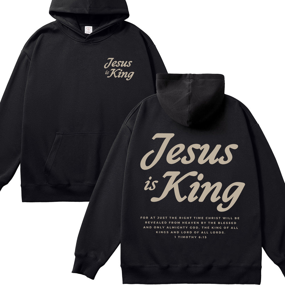 Jesus is King Christian Unisex Cotton Hoodie