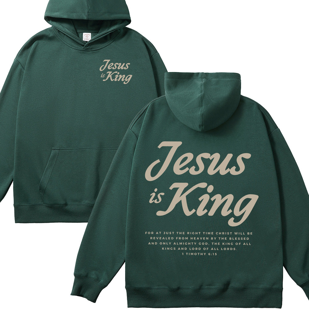 Jesus is King Christian Unisex Cotton Hoodie