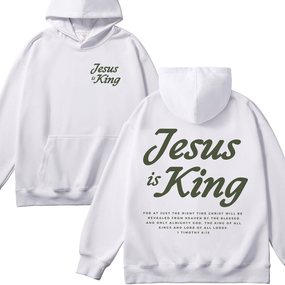 Jesus is King Christian Unisex Cotton Hoodie