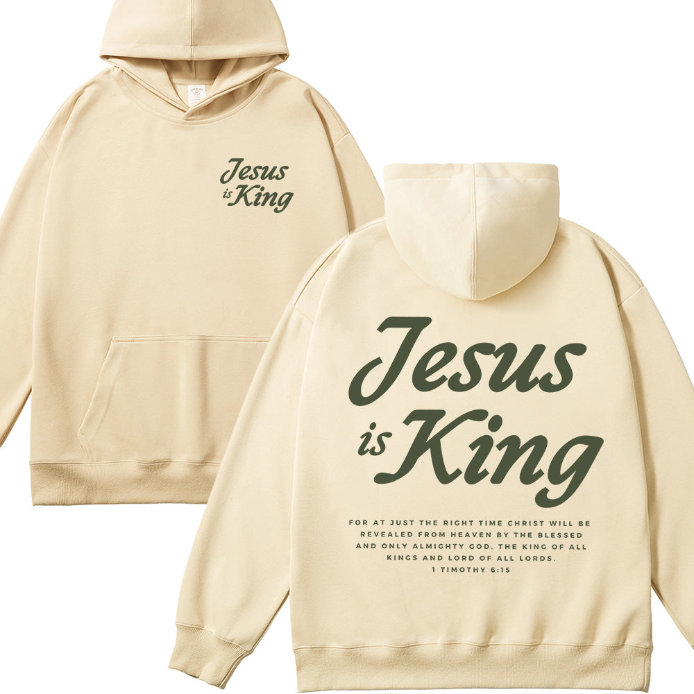 Jesus is King Christian Unisex Cotton Hoodie