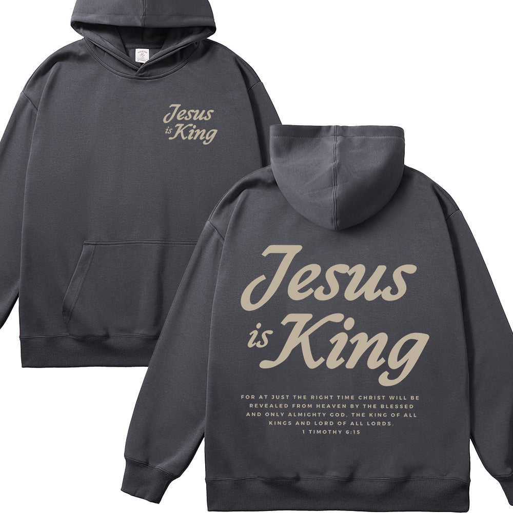 Jesus is King Christian Unisex Cotton Hoodie