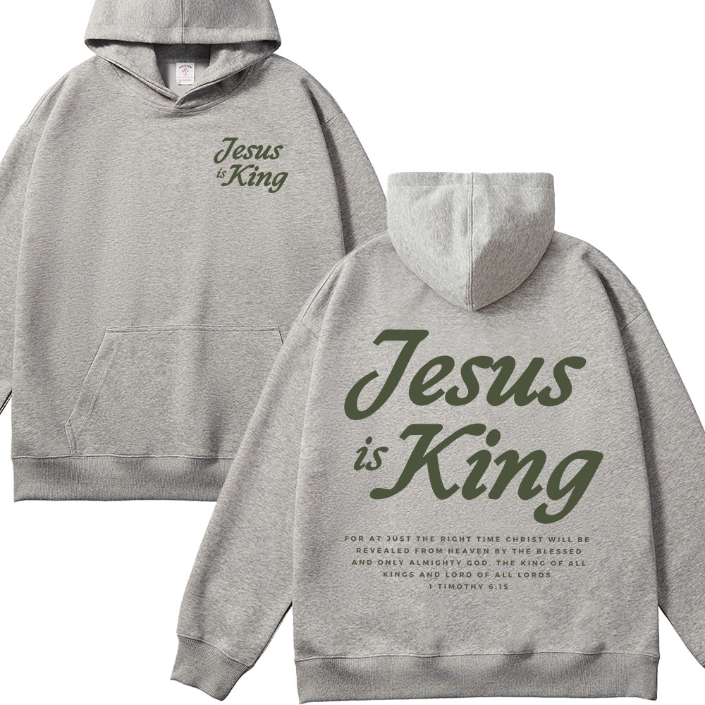 Jesus is King Christian Unisex Cotton Hoodie