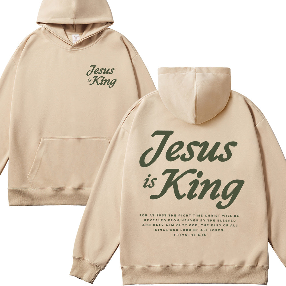 Jesus is King Christian Unisex Cotton Hoodie