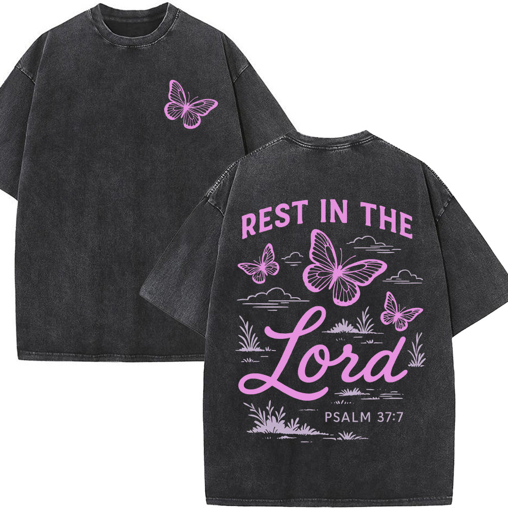 Rest in the Lord Unisex Washed T-Shirt
