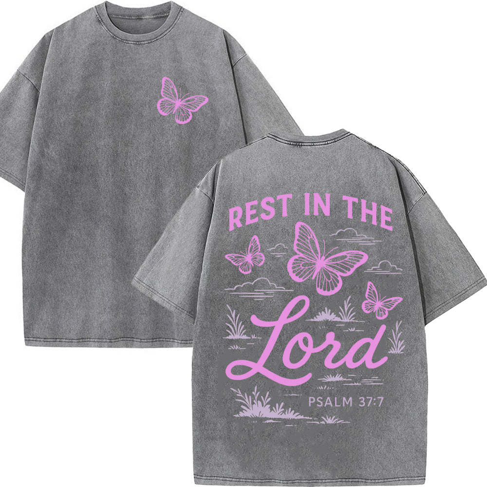 Rest in the Lord Unisex Washed T-Shirt