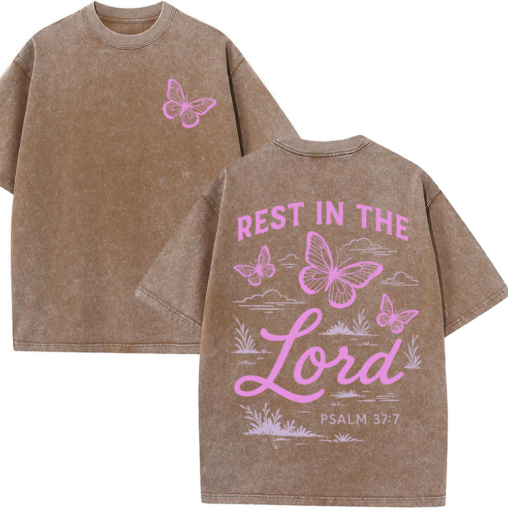 Rest in the Lord Unisex Washed T-Shirt