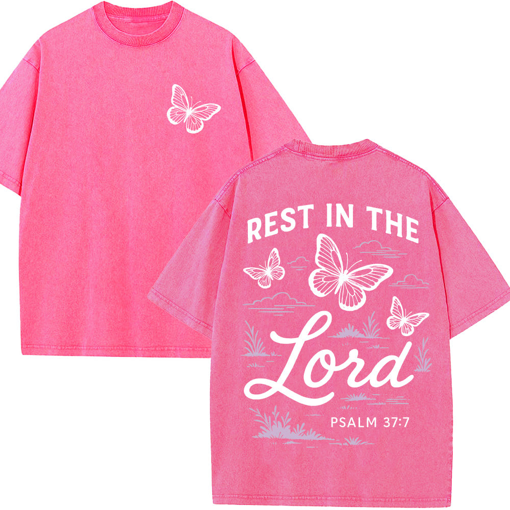 Rest in the Lord Unisex Washed T-Shirt