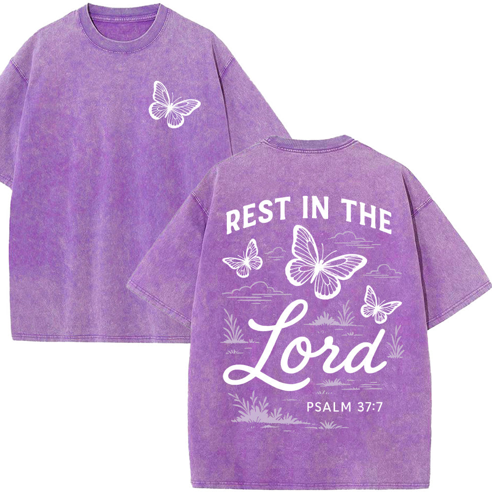 Rest in the Lord Unisex Washed T-Shirt