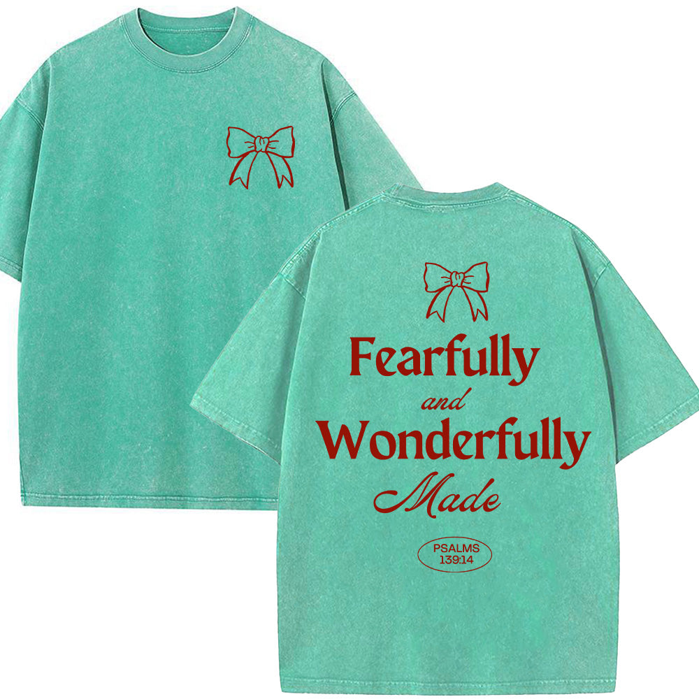 Fearfully and Wonderfully Made Unisex Washed T-Shirt