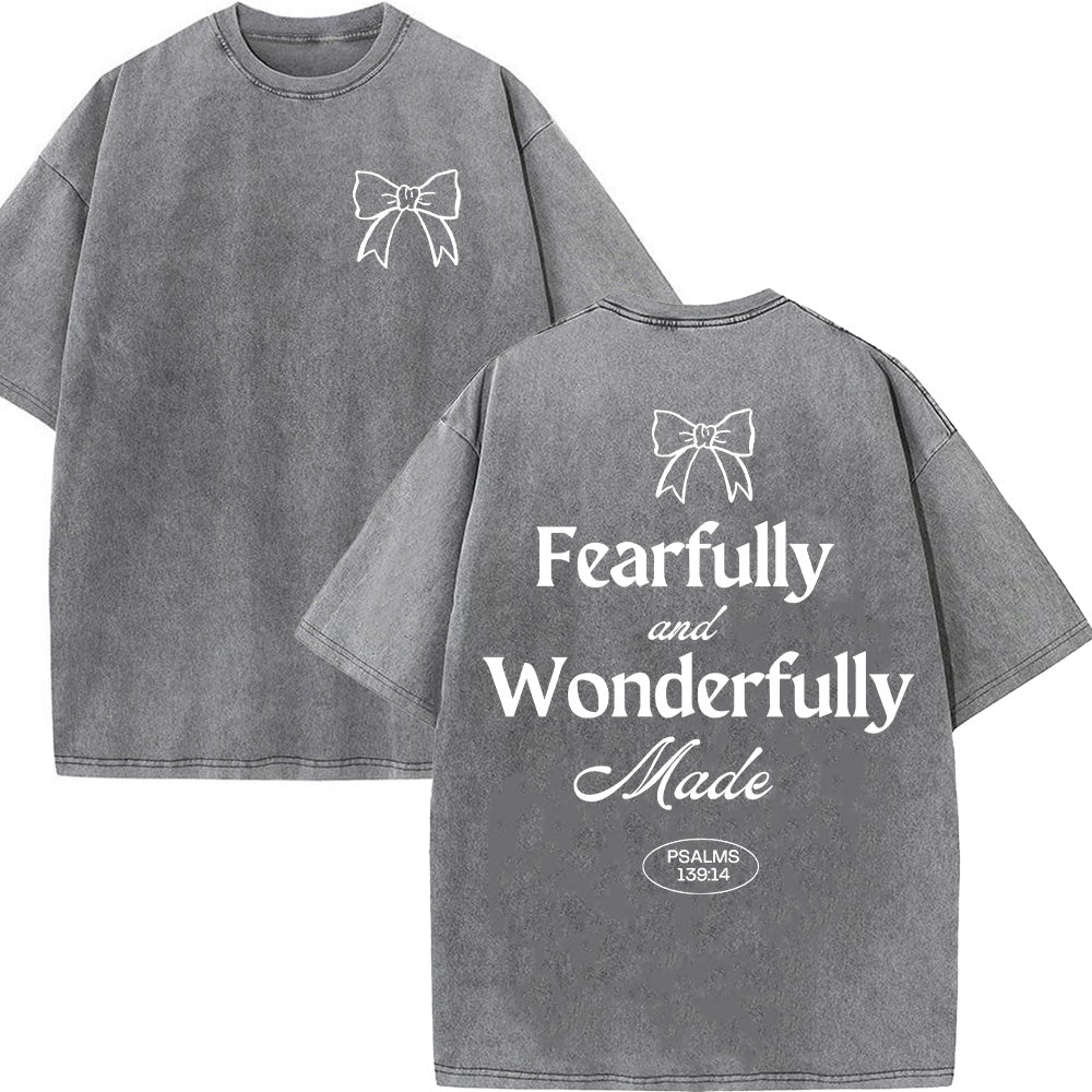 Fearfully and Wonderfully Made Unisex Washed T-Shirt