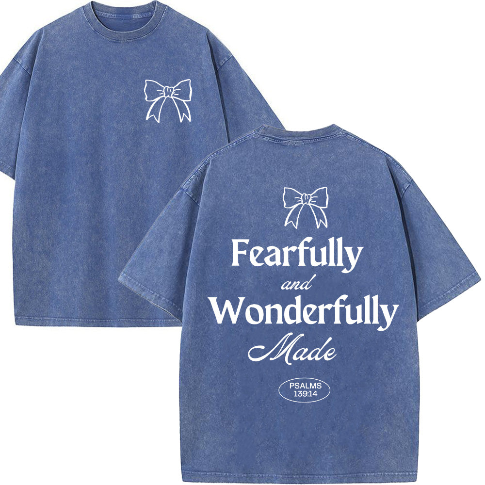 Fearfully and Wonderfully Made Unisex Washed T-Shirt