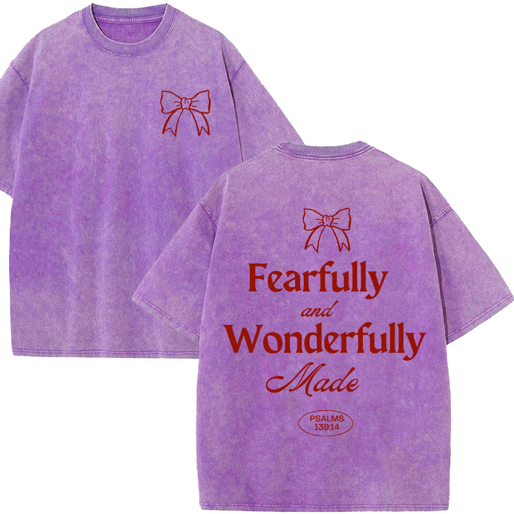 Fearfully and Wonderfully Made Unisex Washed T-Shirt