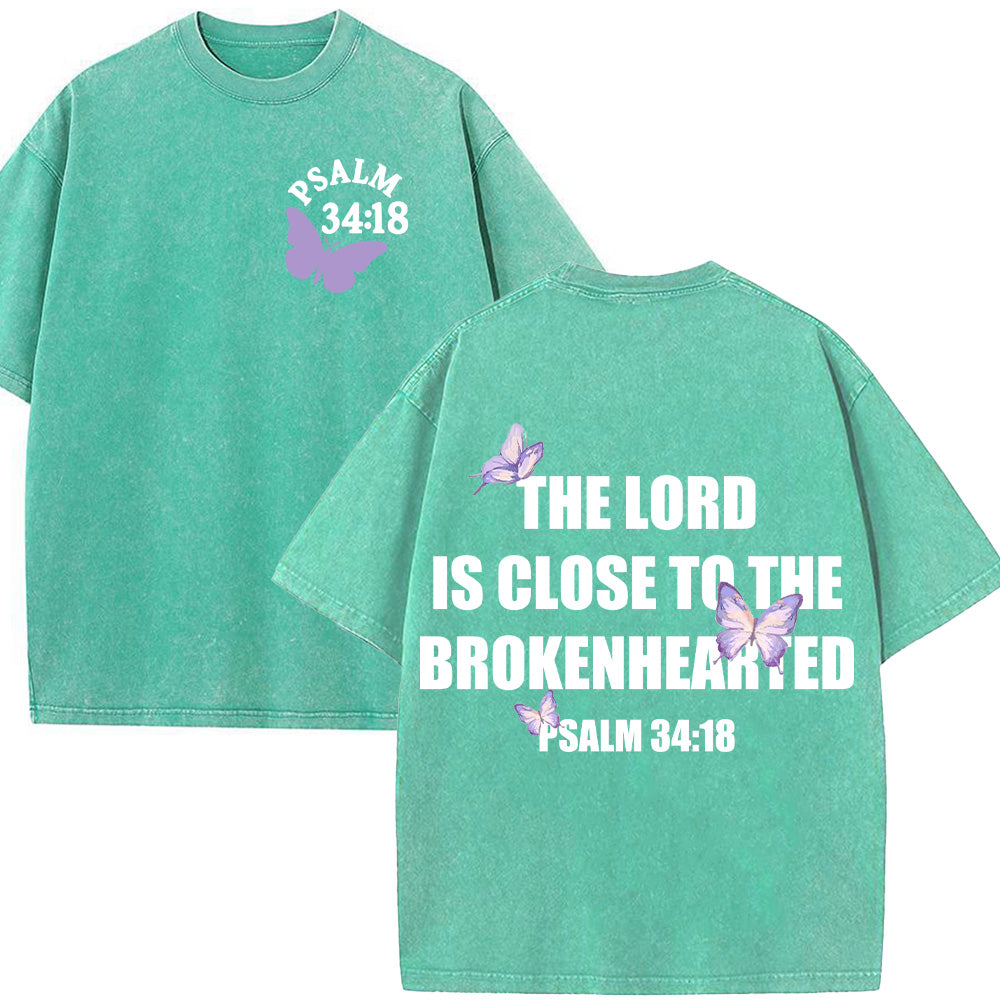 The Lord Is Close to the Brokenhearted Unisex Washed T-Shirt