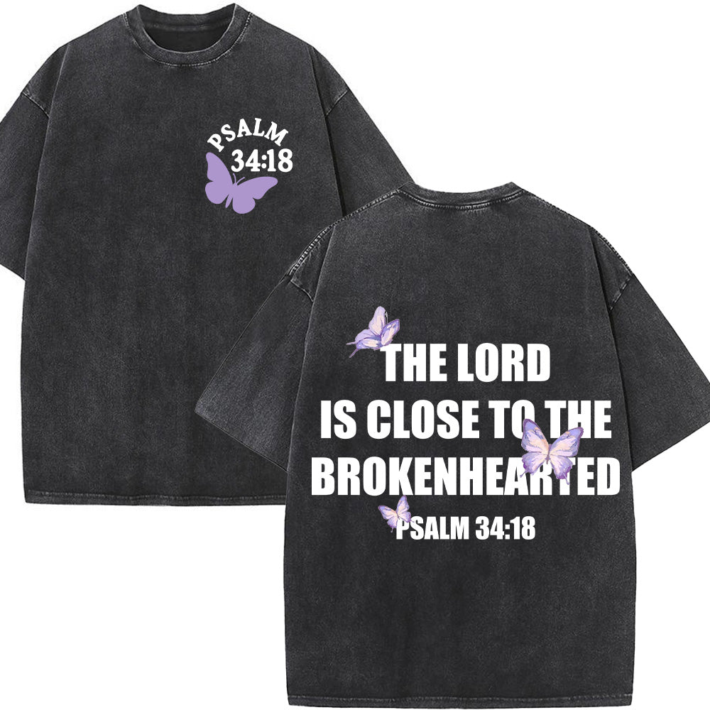 The Lord Is Close to the Brokenhearted Unisex Washed T-Shirt