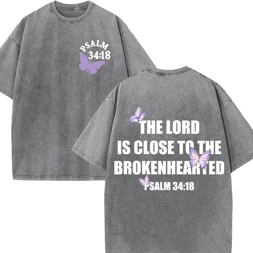 The Lord Is Close to the Brokenhearted Unisex Washed T-Shirt