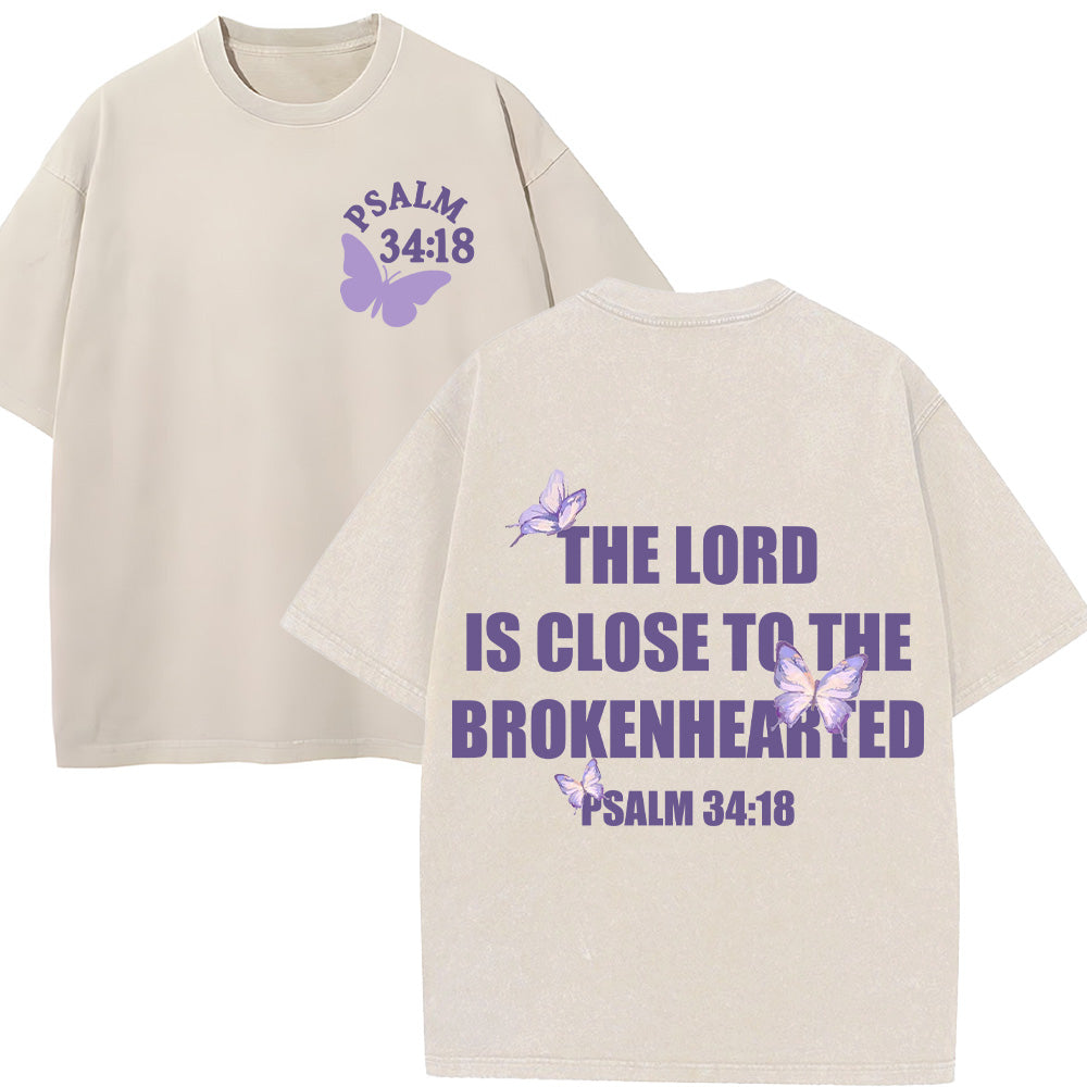 The Lord Is Close to the Brokenhearted Unisex Washed T-Shirt