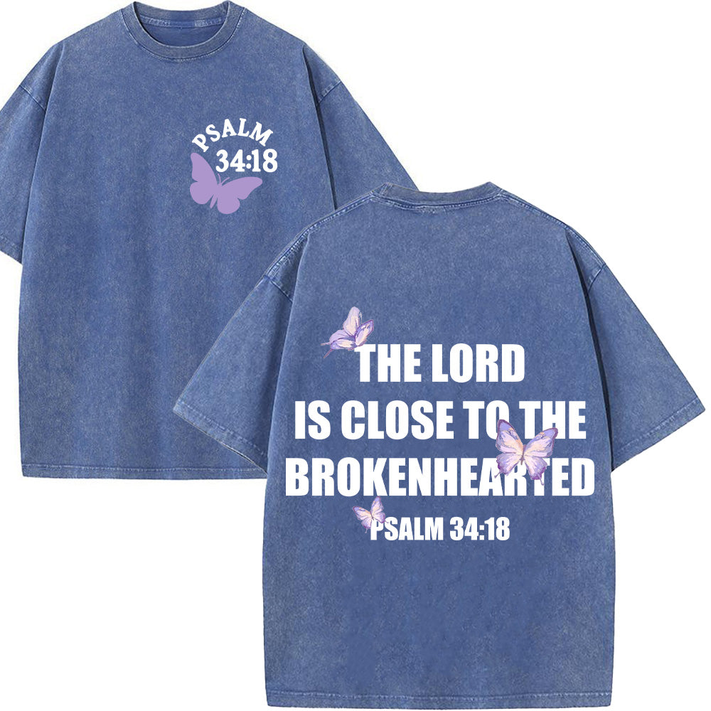 The Lord Is Close to the Brokenhearted Unisex Washed T-Shirt
