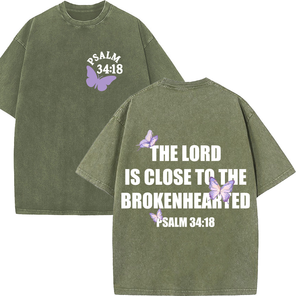 The Lord Is Close to the Brokenhearted Unisex Washed T-Shirt
