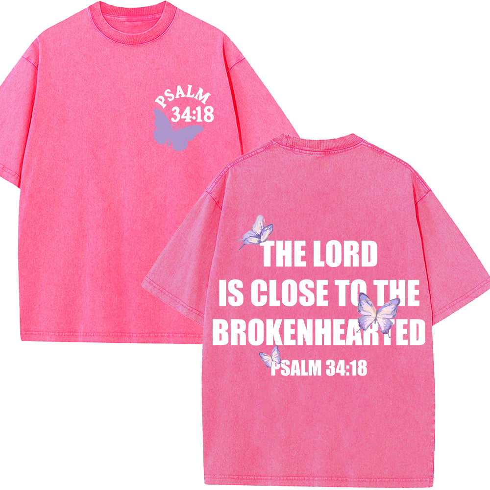 The Lord Is Close to the Brokenhearted Unisex Washed T-Shirt