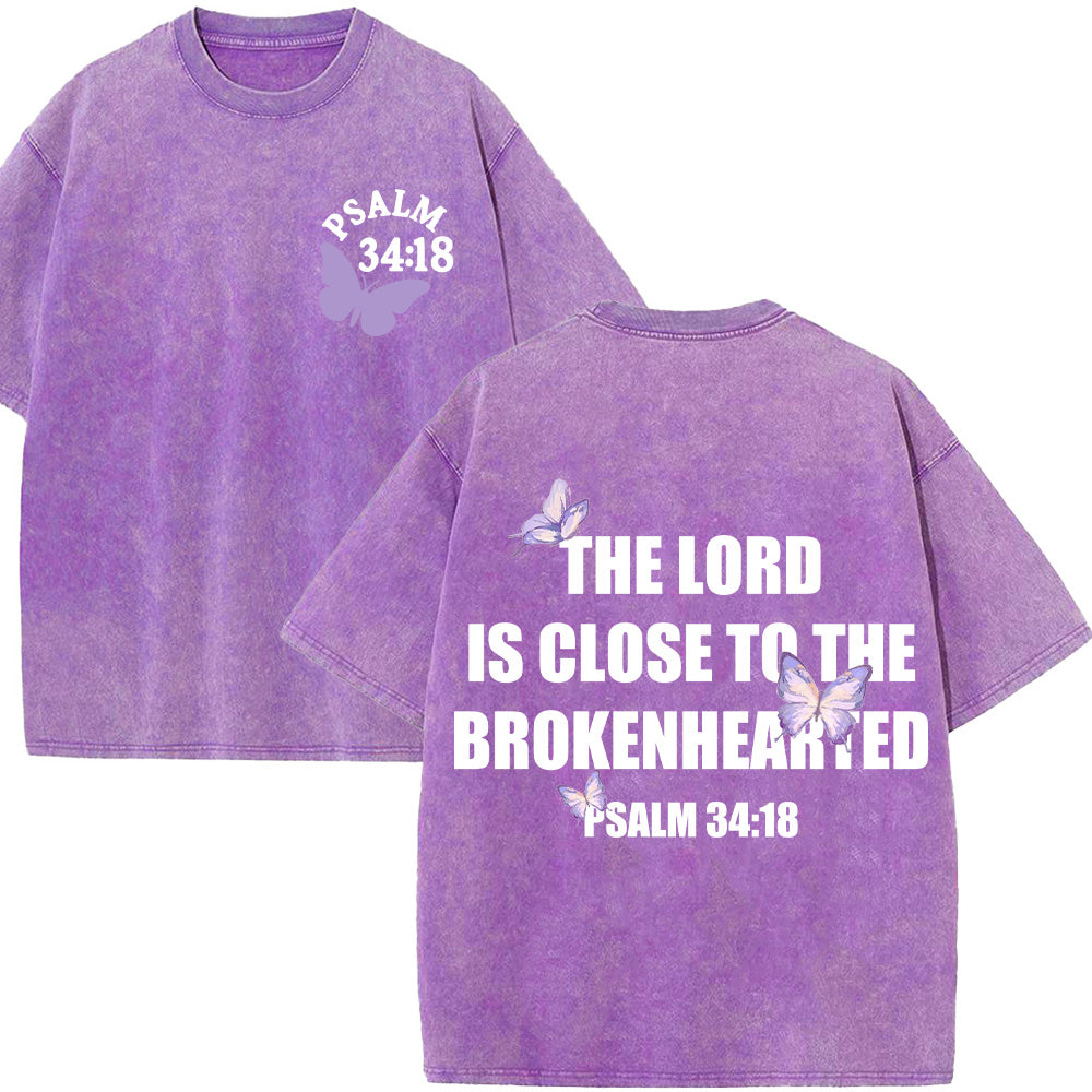 The Lord Is Close to the Brokenhearted Unisex Washed T-Shirt