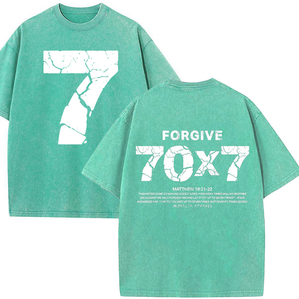 Forgive 70x7 Crackle Print Unisex Washed T-Shirt