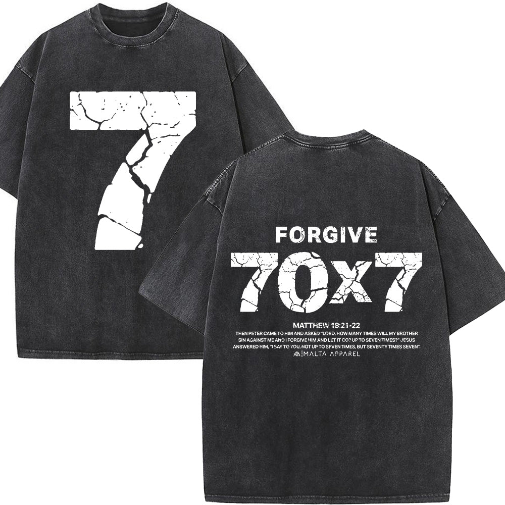 Forgive 70x7 Crackle Print Unisex Washed T-Shirt
