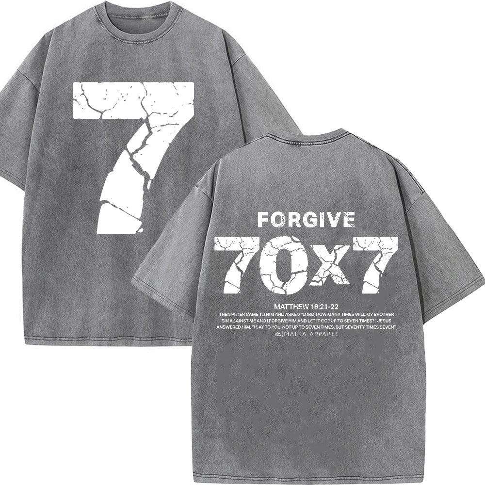 Forgive 70x7 Crackle Print Unisex Washed T-Shirt