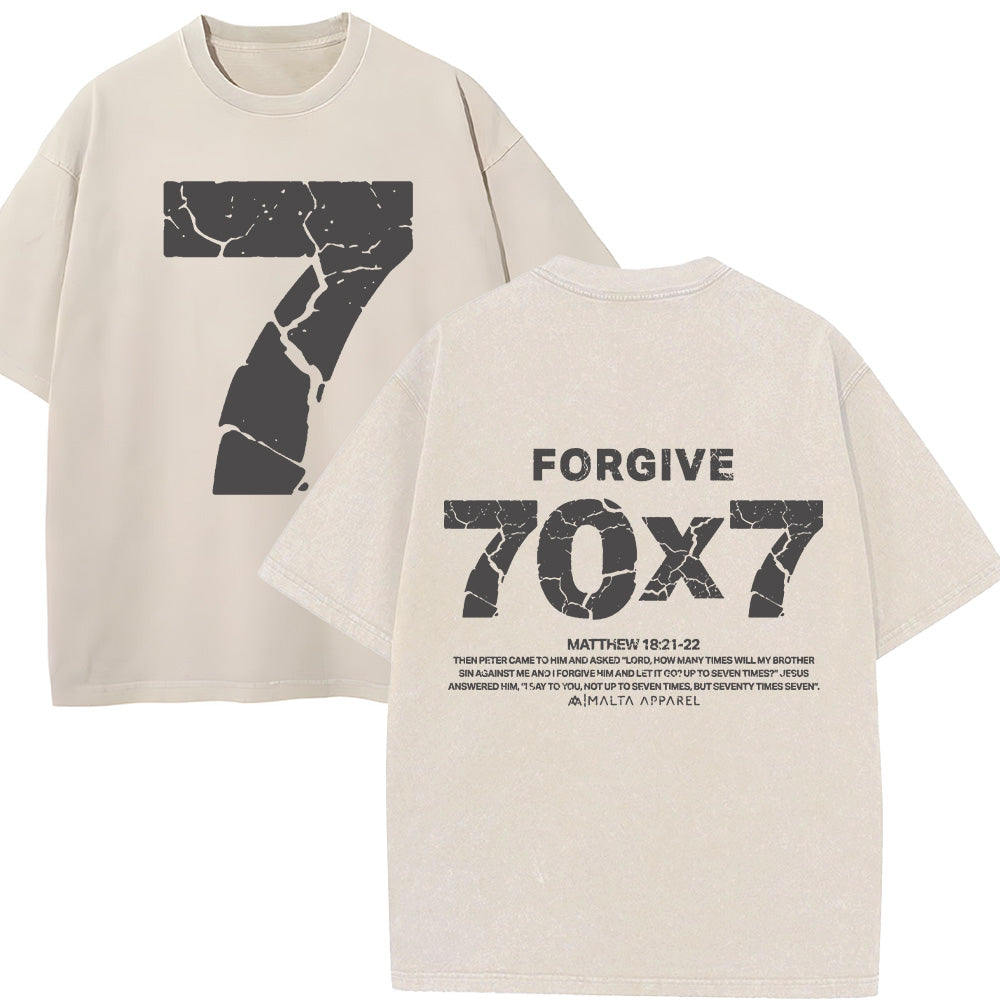 Forgive 70x7 Crackle Print Unisex Washed T-Shirt