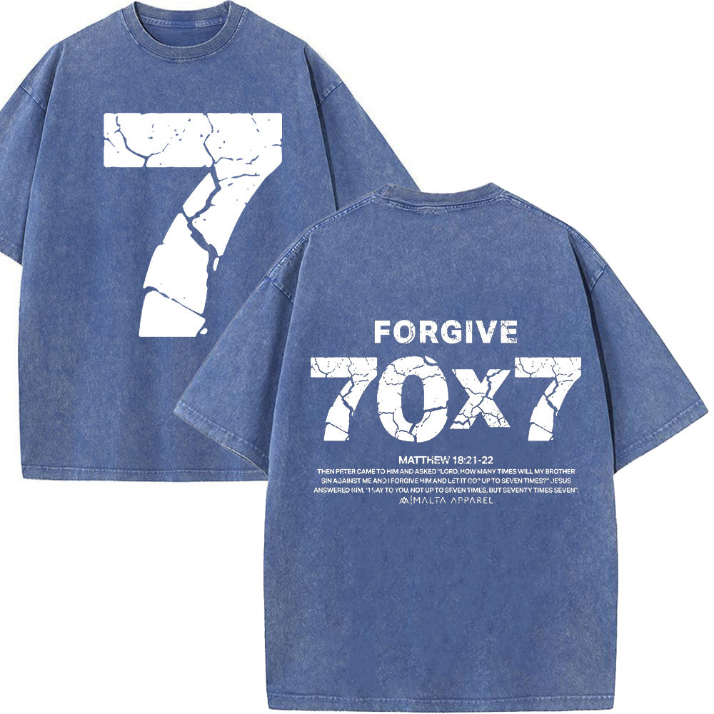 Forgive 70x7 Crackle Print Unisex Washed T-Shirt