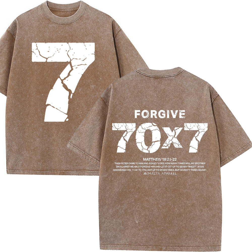 Forgive 70x7 Crackle Print Unisex Washed T-Shirt